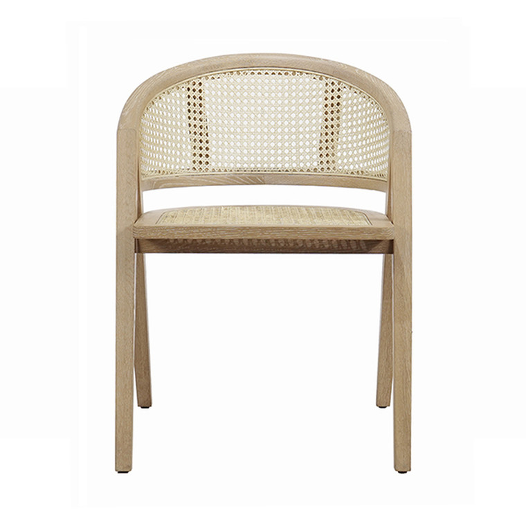 Worlds Away Aero Cane Barrel Back Chair in Cerused Oak AERO CO