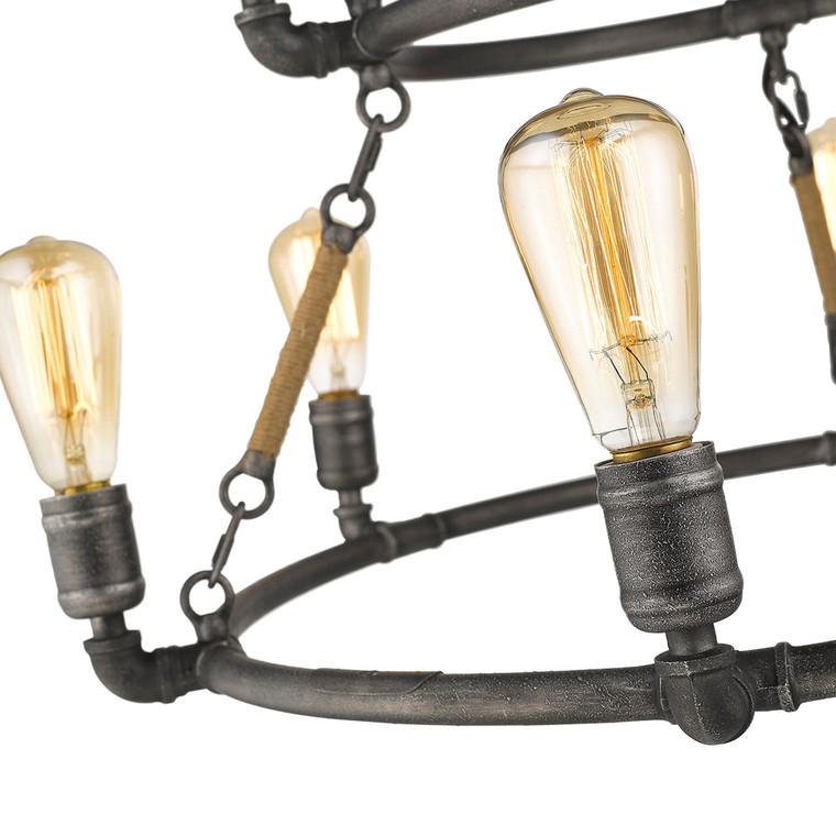 Acclaim Lighting Grayson 9-Light Antique Gray Chandelier in Antique Gray IN11326AGY