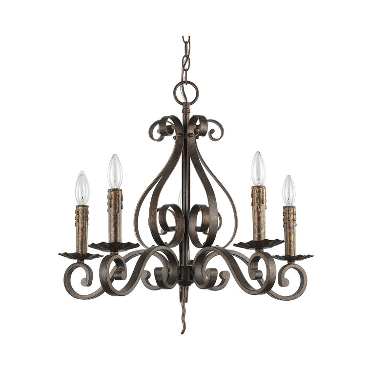 Acclaim Lighting Lydia 5-Light Russet Chandelier With Melted Wax Tapers in Russet IN11410R