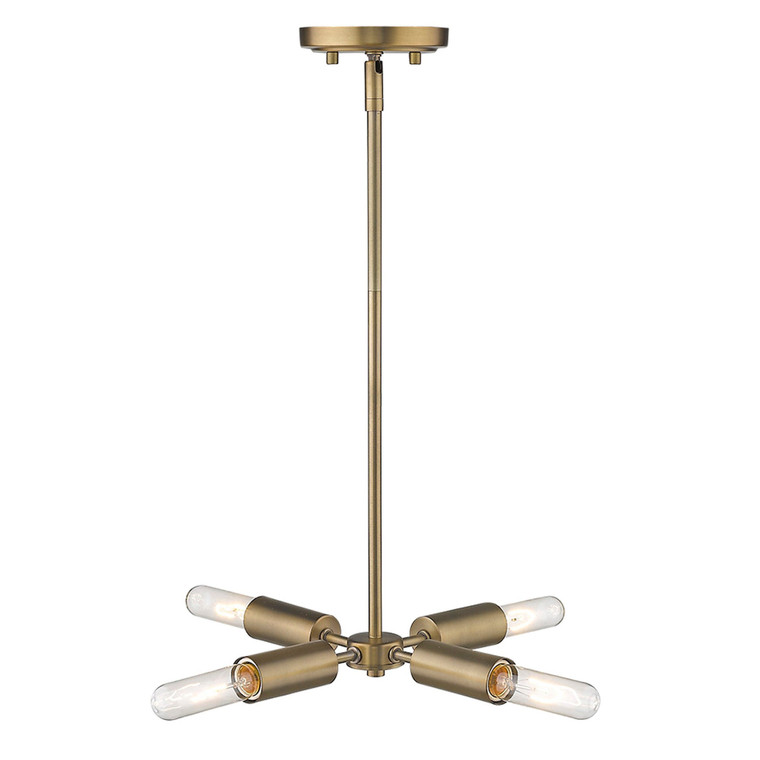 TREND Lighting Perret 4-Light Aged Brass Convertible Pendant in Aged Brass TP60022AB