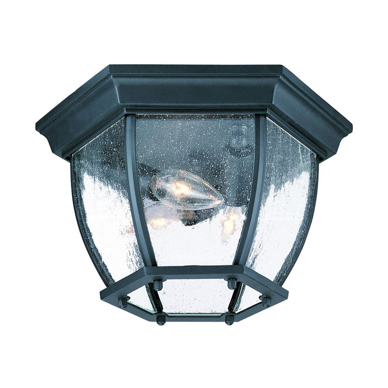 Acclaim Lighting 3-Light Matte Black Flushmount Ceiling Light With Seeded Glass in Matte Black 5602BK/SD