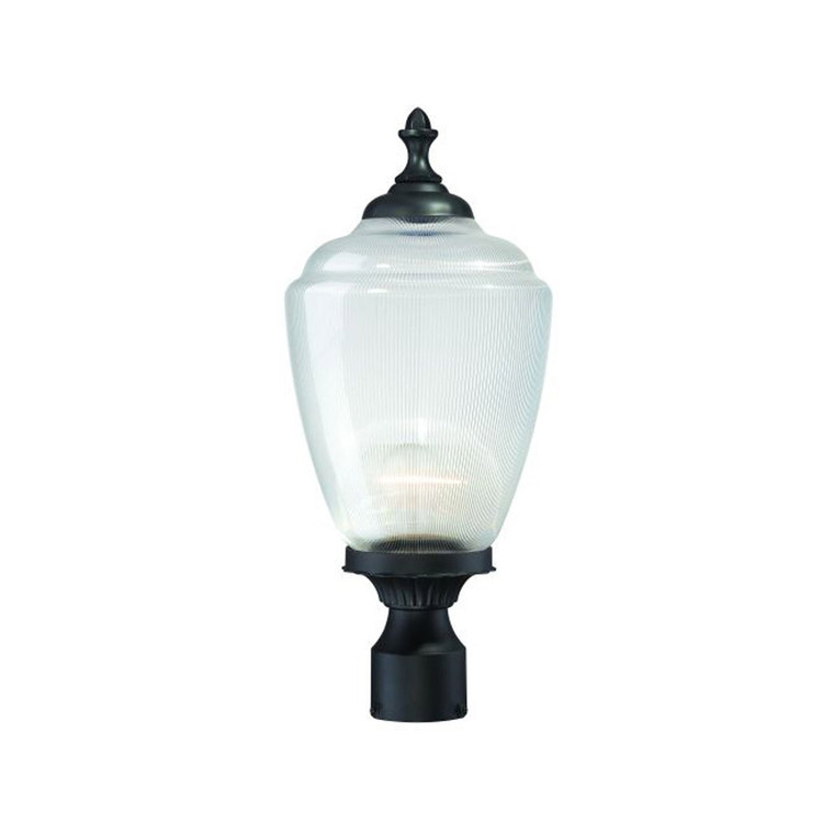 Acclaim Lighting Acorn 1-Light Matte Black Post Mount Light With Clear Acrylic Globe in Matte Black 5367BK/CL
