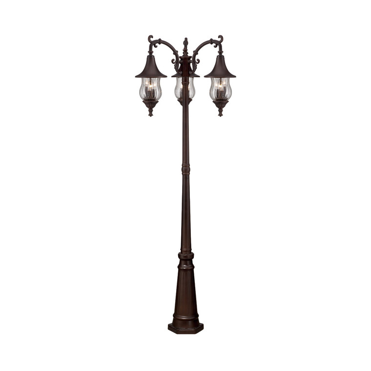 Acclaim Lighting Del Rio 3-Head Architectural Bronze Surface Mount Post Light in Architectural Bronze 3409ABZ