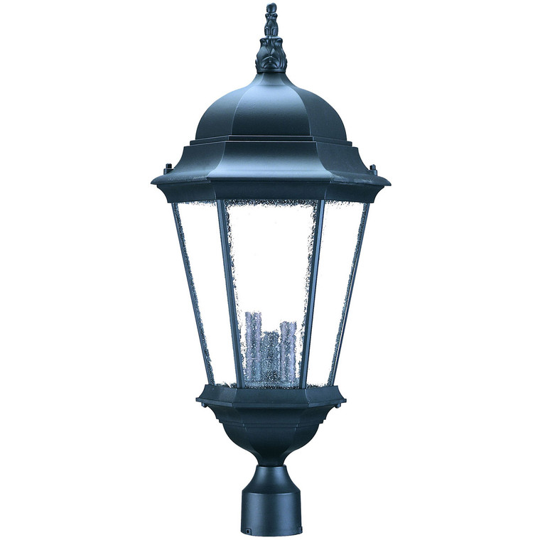 Acclaim Lighting Richmond 3-Light Matte Black Post Mount Light With Seeded Glass in Matte Black 5208BK/SD