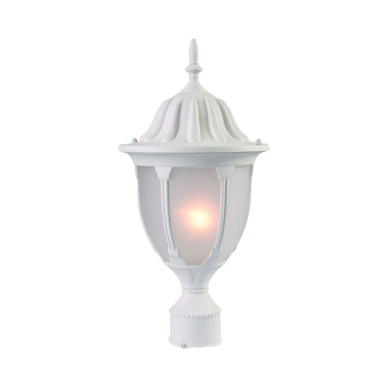 Acclaim Lighting Suffolk 1-Light Textured White Post Mount Light With Frosted Glass in Textured White 5067TW/FR