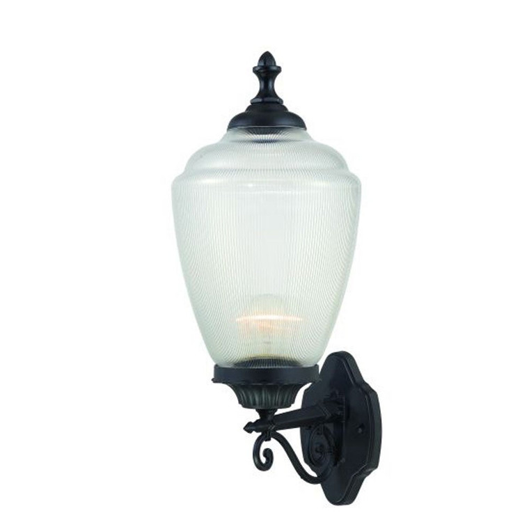 Acclaim Lighting Acorn 1-Light Matte Black Wall Light With Clear Acrylic Globe in Matte Black