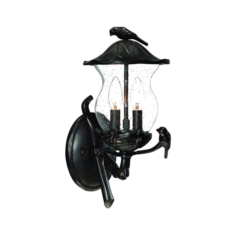 Acclaim Lighting Avian 2-Light Black Coral Wall Light With Seeded Glass in Black Coral 7551BC/SD