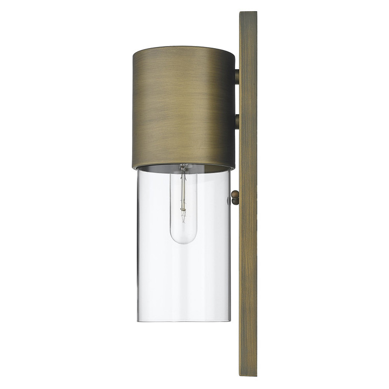 Acclaim Lighting Cooper 1-Light Raw Brass Wall Light in Raw Brass 1511RB/CL
