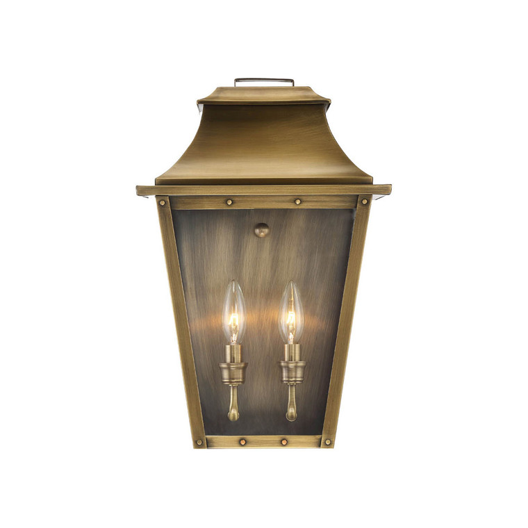 Acclaim Lighting Coventry 2-Light Aged Brass Pocket Wall Light in Aged Brass 8424AB
