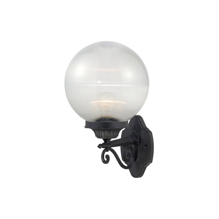 Acclaim Lighting Havana 1-Light Matte Black Wall Light With Clear Prismatic Acrylic Globe in Matte Black 5261BK/CL