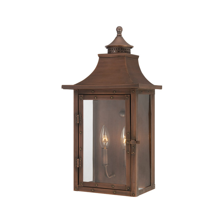 Acclaim Lighting St. Charles 2-Light Acopper Patina Wall Light in Copper Patina 8312CP