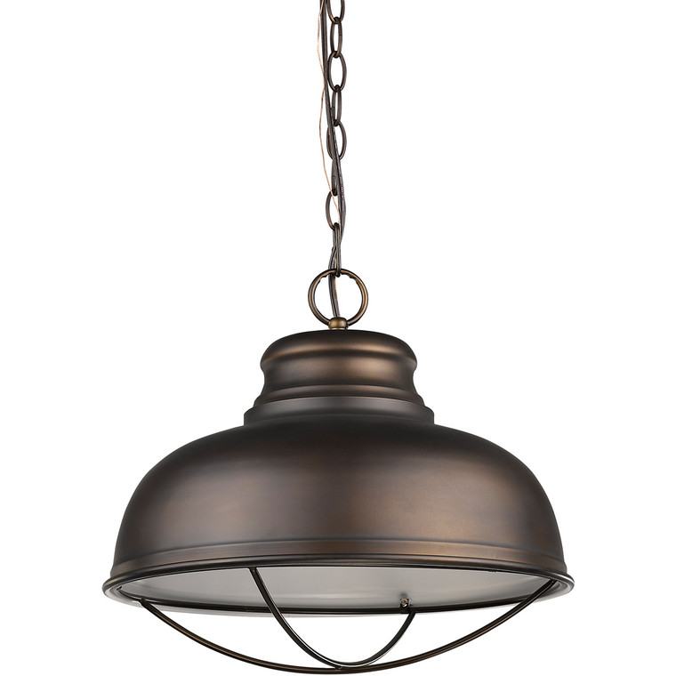 Acclaim Lighting Ansen 1-Light Oil-Rubbed Bronze Pendant With Gloss White Interior Shade in Oil Rubbed Bronze IN11175ORB