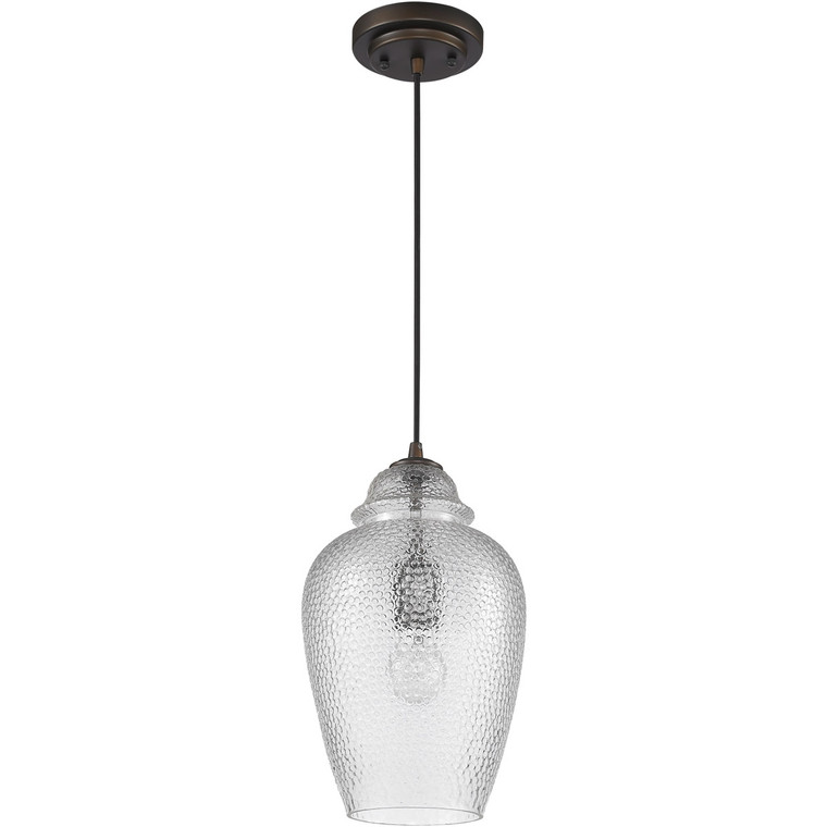 Acclaim Lighting Brielle 1-Light Oil-Rubbed Bronze Pendant With Crackle Glass Shade in Oil Rubbed Bronze IN31191ORB