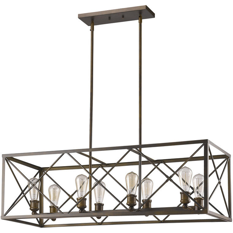Acclaim Lighting Brooklyn 8-Light Oil-Rubbed Bronze Island Pendant With Metal Framework Shade in Oil Rubbed Bronze IN21123ORB