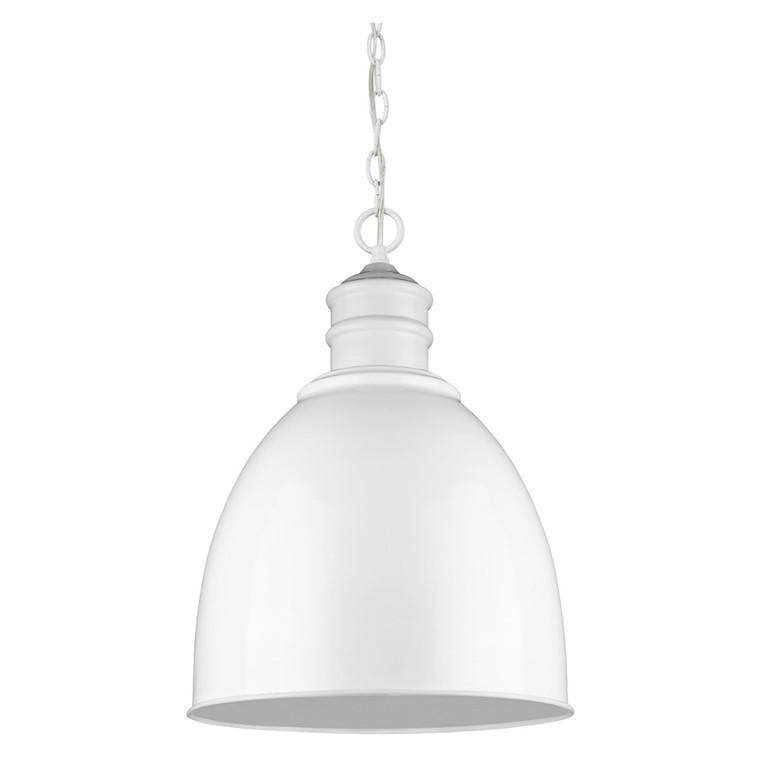 Acclaim Lighting Colby 1-Light White Pendant  in White IN11170WH
