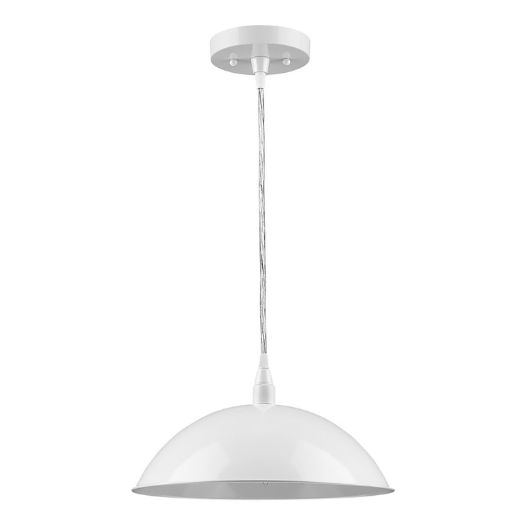 Acclaim Lighting Layla 1-Light White Bowl Pendant  in White IN31451WH