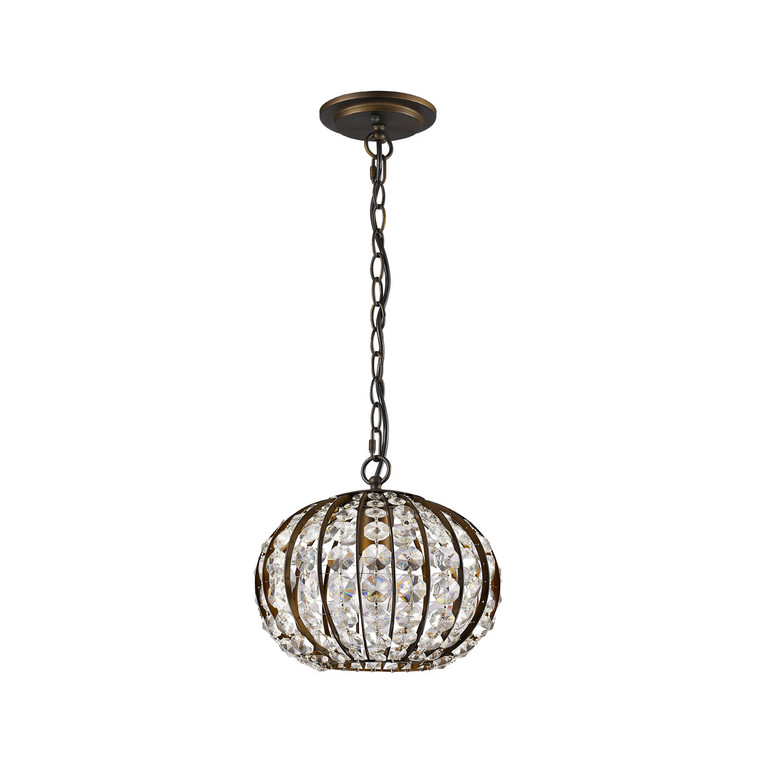 Acclaim Lighting Olivia 1-Light Oil-Rubbed Bronze Crystal Globe Pendant  in Oil Rubbed Bronze IN11098ORB