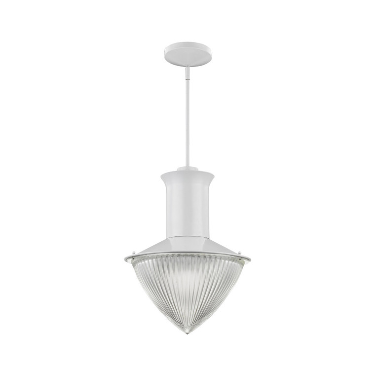Acclaim Lighting Skylar 1-Light White Pendant With Halophane Glass Shade in White IN21375WH