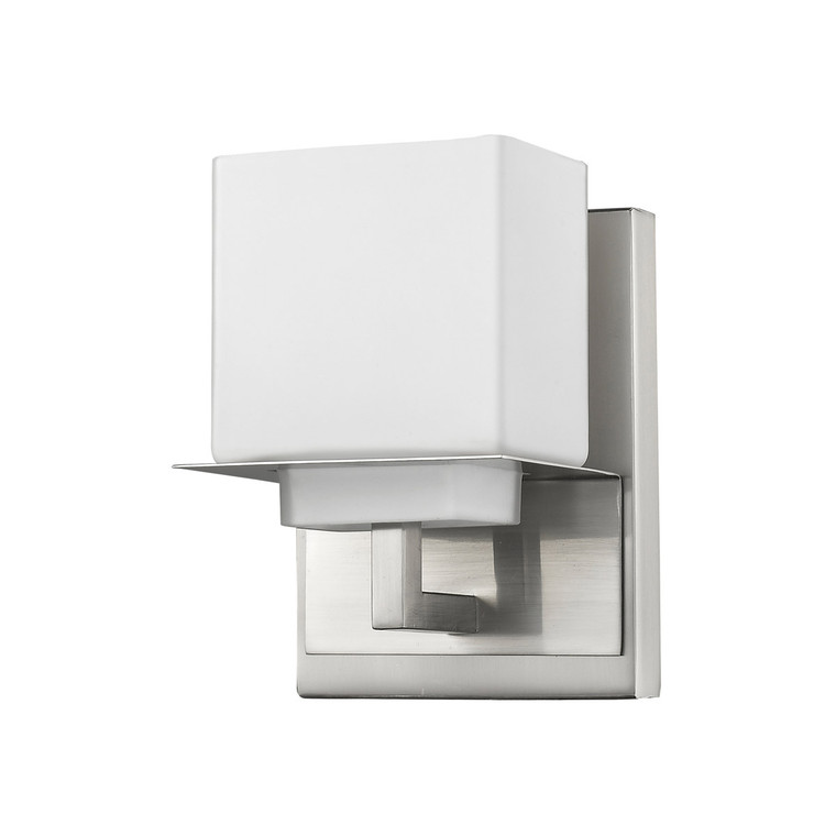 Acclaim Lighting Rampart 1-Light Satin Nickel Sconce With Etched Glass Shade in Satin Nickel IN41330SN