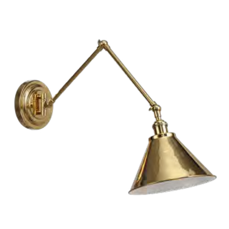 Lite Master Fairmont Adjustable Swing Arm Wall Lamp in Polished Solid Brass W3650PB-B18