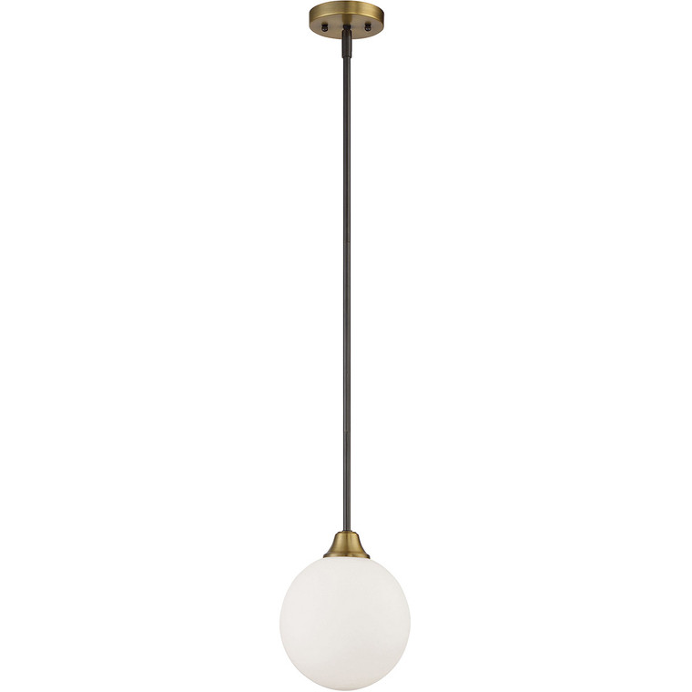Meridian 1-Light Mini Pendant in Oil Rubbed Bronze with Natural Brass M70005-79