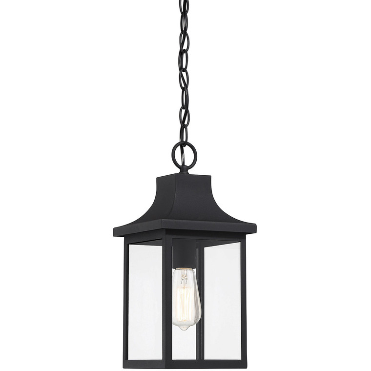 Meridian 1-Light Outdoor Hanging Lantern in Black M50052BK