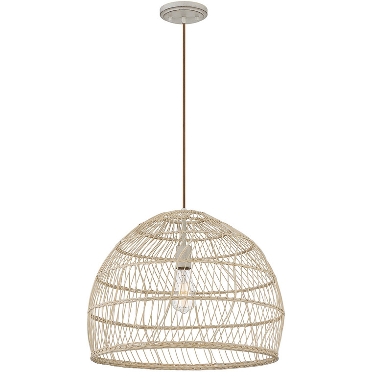 Meridian 1-Light Pendant in Natural Rattan with A Matching Socket M70106NR