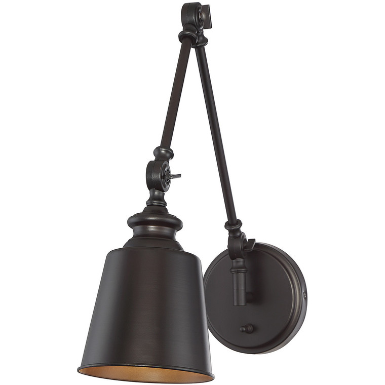 Meridian 1-Light Adjustable Wall Sconce in Oil Rubbed Bronze (Set of 2) M90089ORB