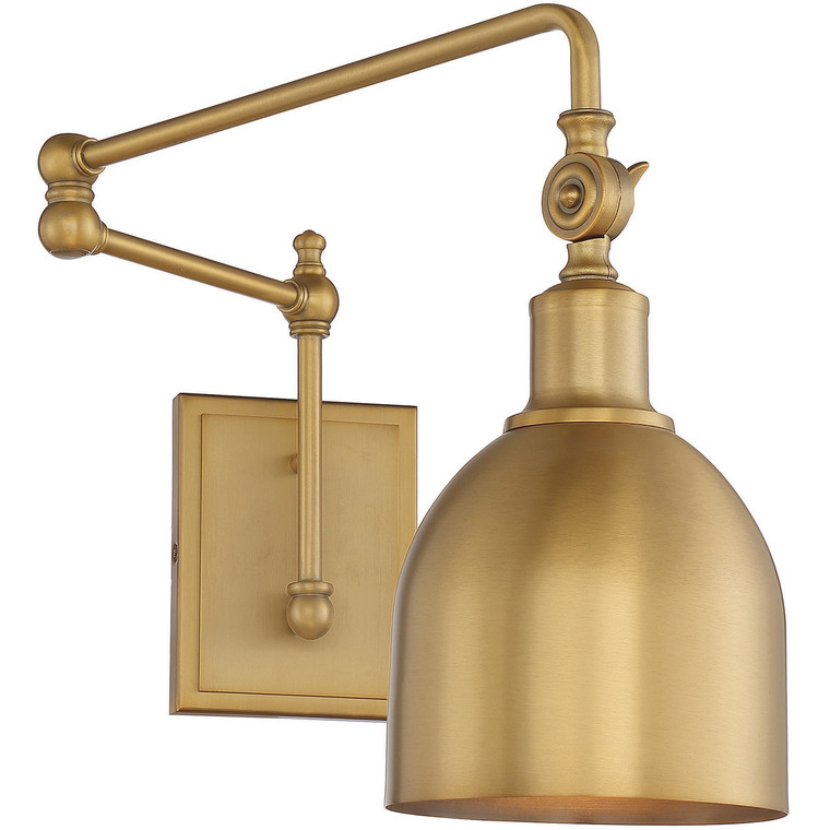 Meridian 1-Light Adjustable Wall Sconce in Natural Brass M90019NB