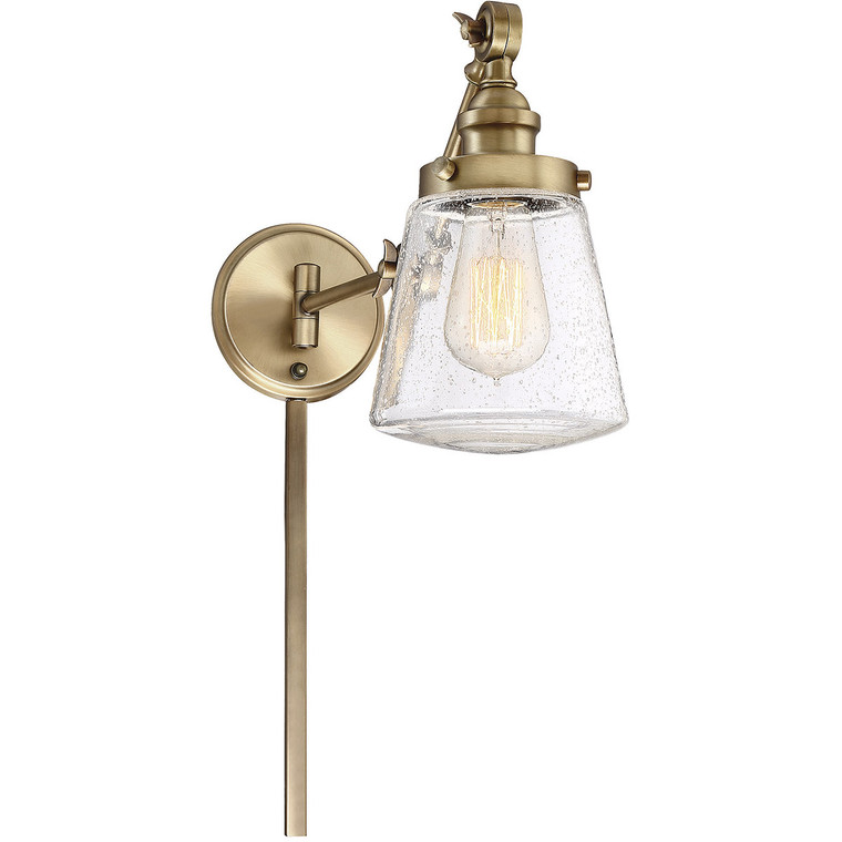 Meridian 1-Light Adjustable Wall Sconce in Natural Brass M90020NB