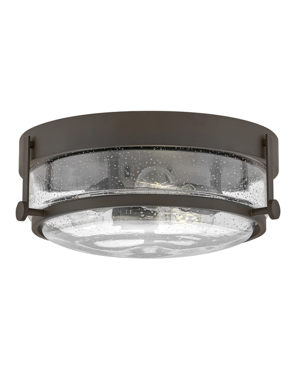 Hinkley Lighting Harper Small Flush Mount in Oil Rubbed Bronze with Clear Seedy glass 3640OZ-CS