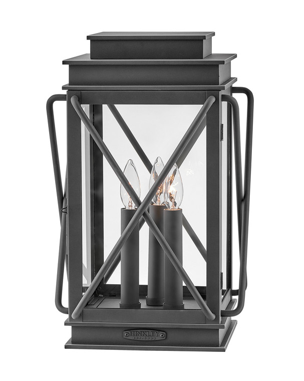 Hinkley Lighting Montecito Medium Pier Mount Lantern 12v in Museum Black 12V LED Bulb(s) Included  11197MB-LV