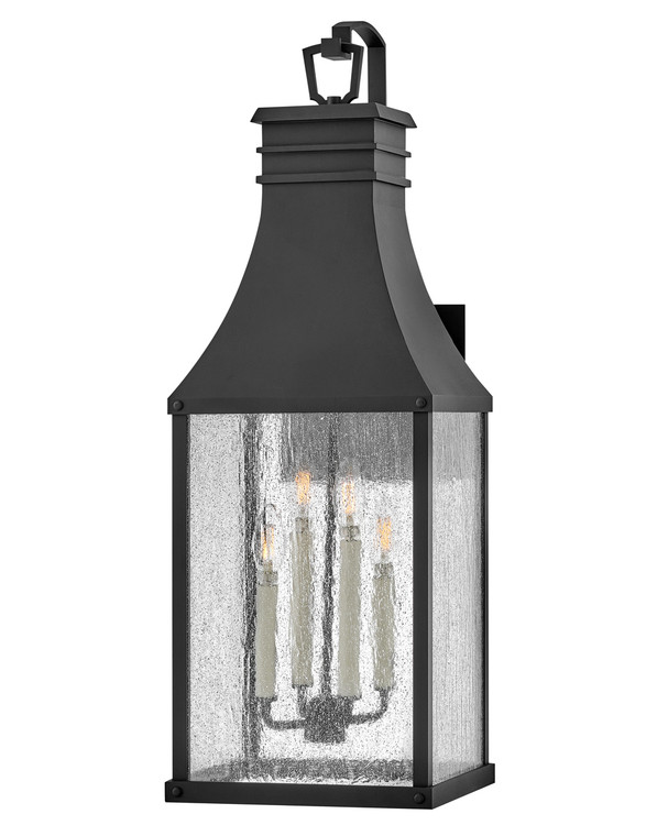 Hinkley Lighting Beacon Hill Extra Large Wall Mount Lantern in Museum Black 17468MB