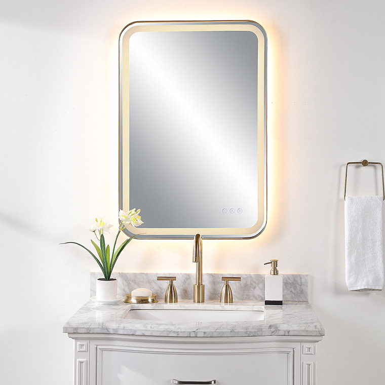 Uttermost Crofton Lighted Brass Vanity Mirror 09862