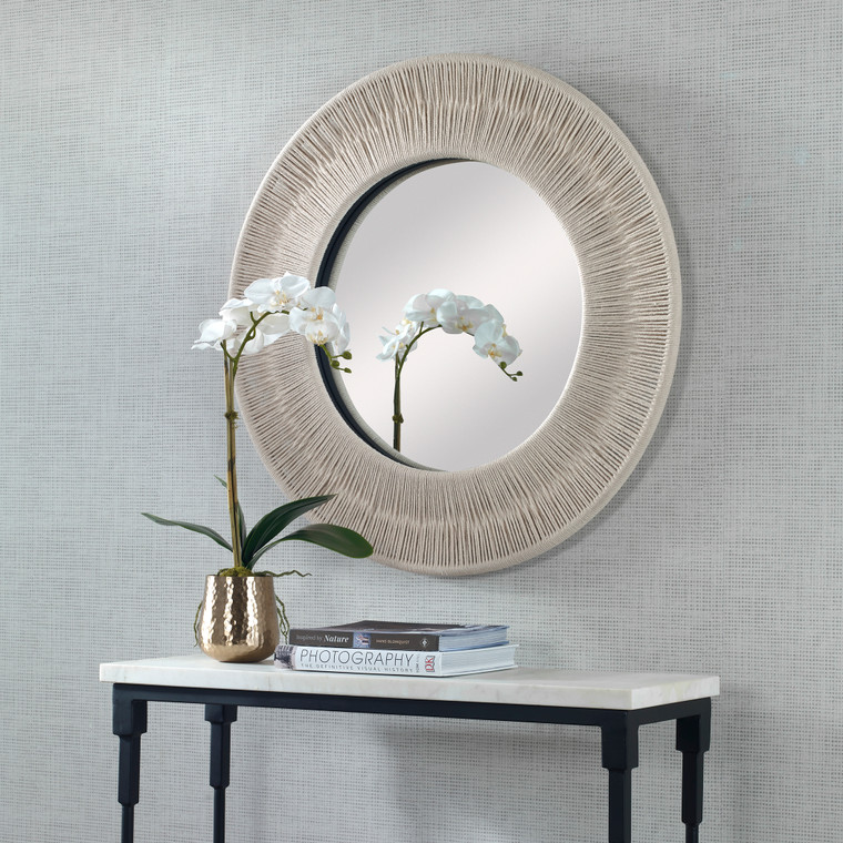 Uttermost Sailor's Knot White Small Round Mirror 09824