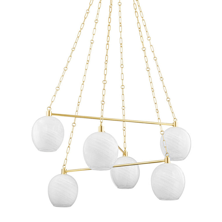 Hudson Valley Lighting Asbury Park Chandelier in Aged Brass 9138-AGB