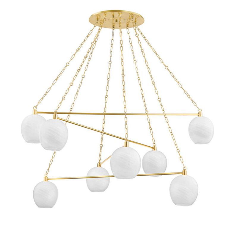 Hudson Valley Lighting Asbury Park Chandelier in Aged Brass 9155-AGB