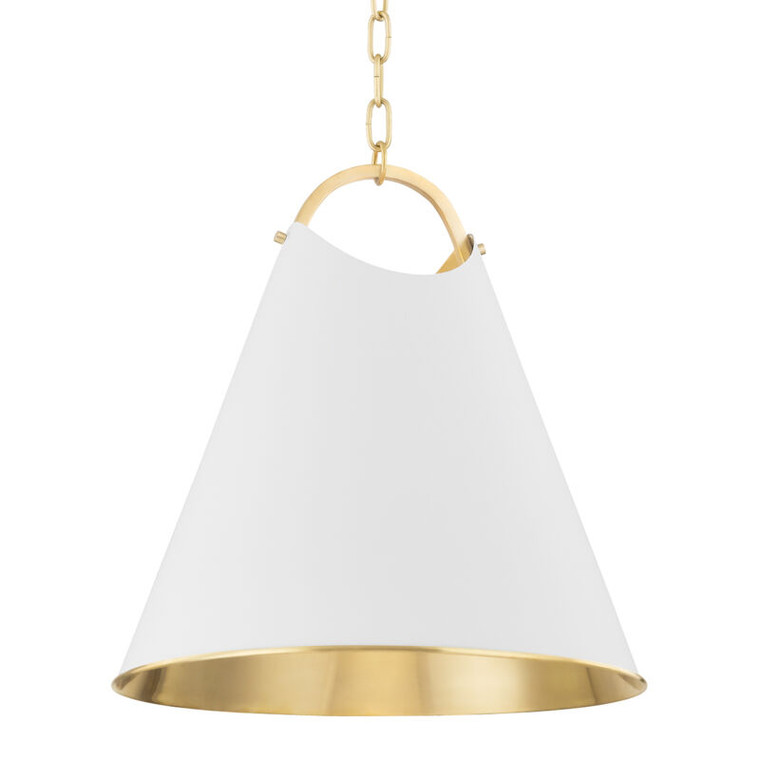 Hudson Valley Lighting Burnbay Pendant in Aged Brass 6218-AGB/SWH