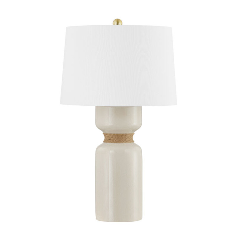 Hudson Valley Lighting Mindy Table Lamp in AGED BRASS/CERAMIC IVORY CRACKLE BKO1101-AGB/CIC