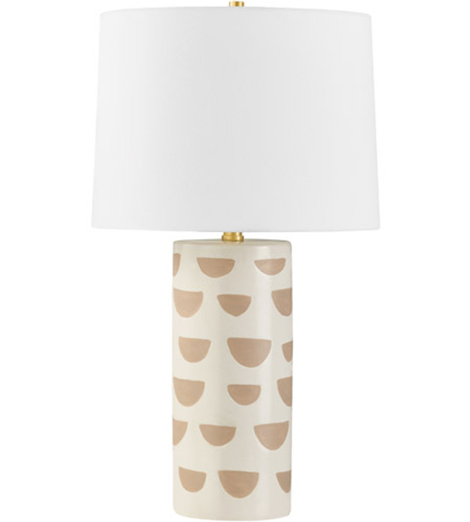 Mitzi Lighting Minnie 1 Light Table Lamp in Aged Brass HL714201A-AGB/CWO
