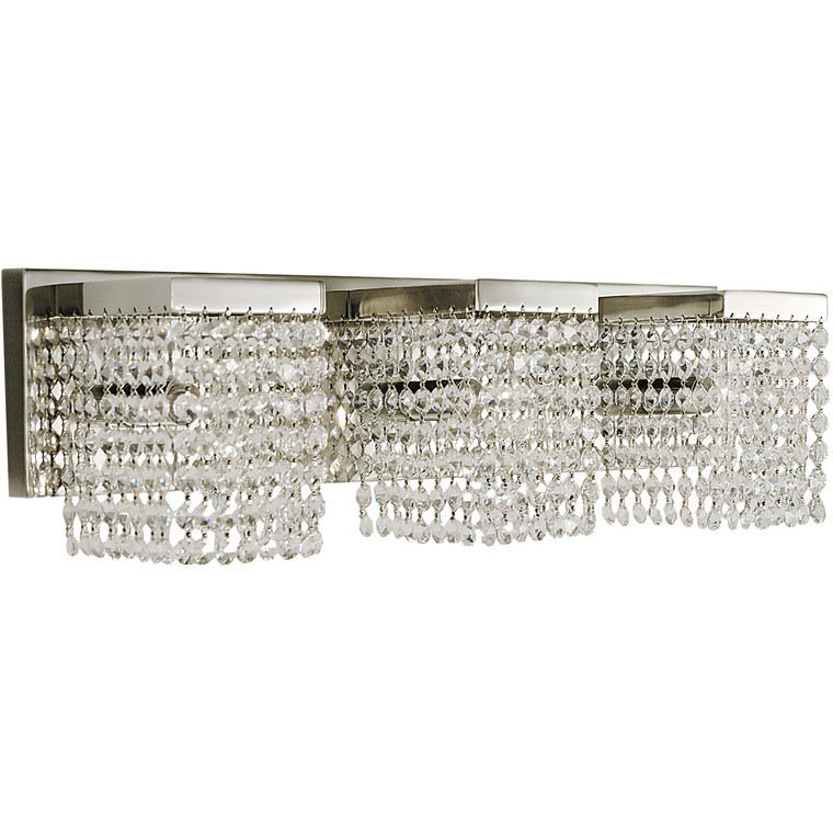 Framburg 3-Light Polished Silver Gemini Sconce in Polished Silver with Clear Crystal F-1993 PS