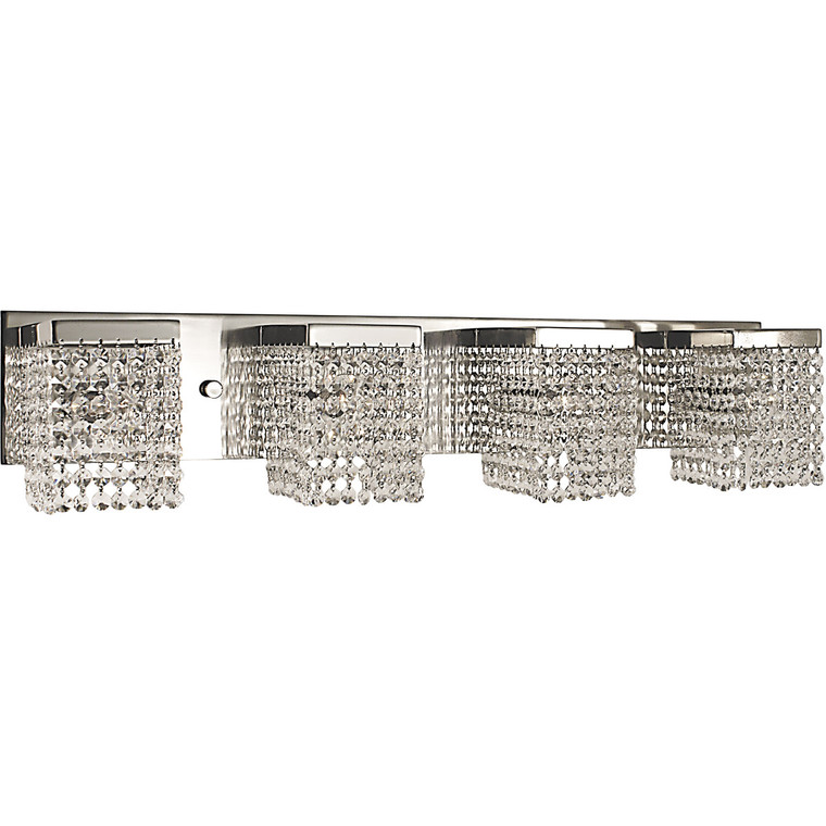 Framburg 4-Light Polished Silver Gemini Sconce in Polished Silver with Clear Crystal F-1994 PS