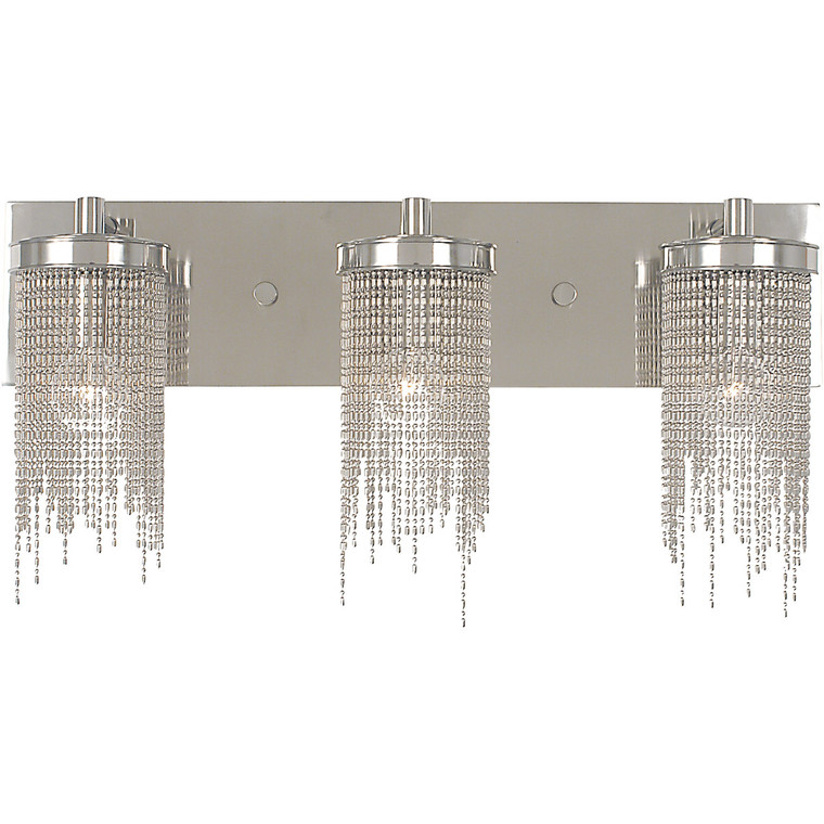 Framburg 3-Light Polished Silver Guinevere Sconce in Polished Silver F-2293 PS