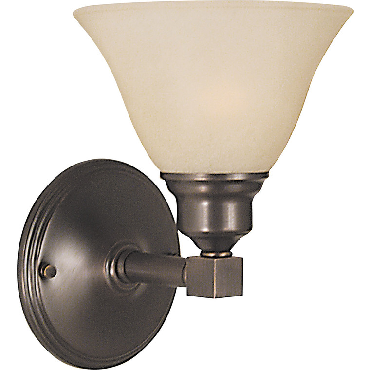 Framburg 1-Light Antique Brass Taylor Sconce in Antique Brass with Amber Marble Glass Shade F-2421 AB/AM