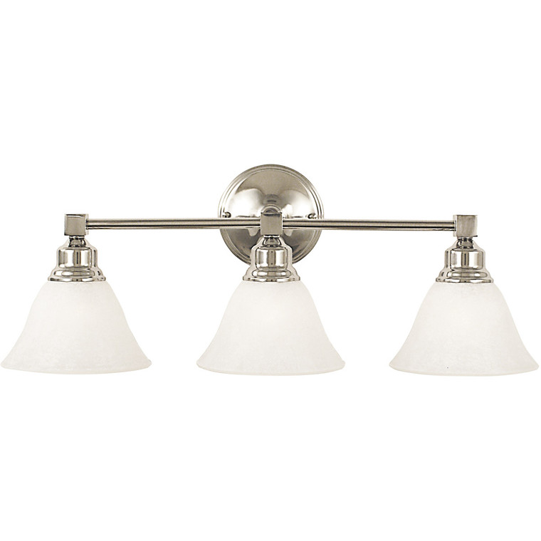 Framburg 3-Light Brushed Nickel Taylor Sconce in Brushed Nickel with Champagne Marble Glass Shade F-2423 BN/CM