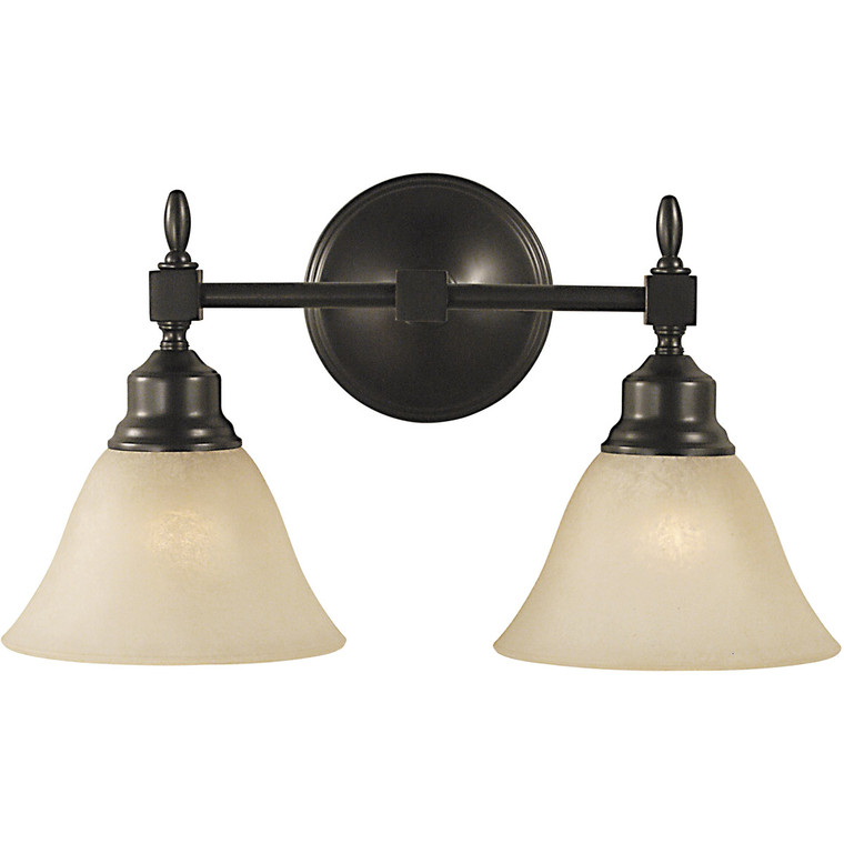 Framburg 2-Light Antique Brass Taylor Sconce in Antique Brass with Champagne Marble Glass Shade F-2432 AB/CM