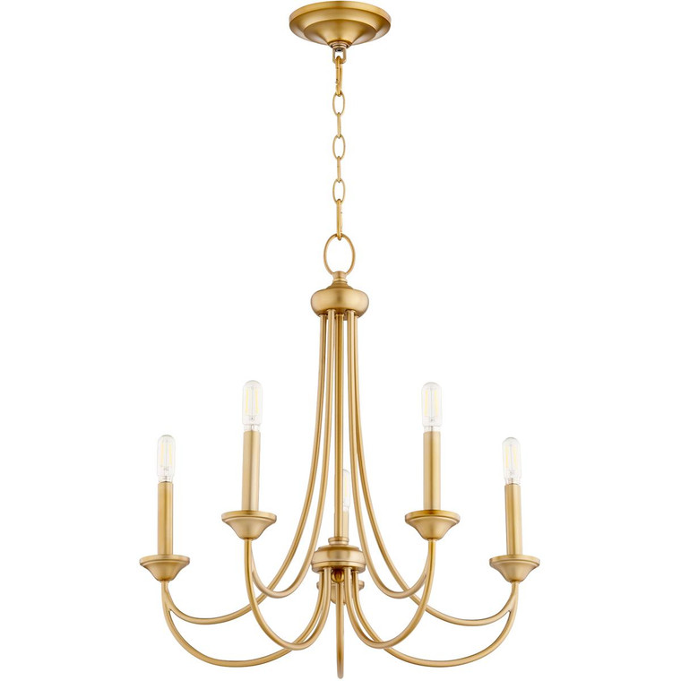 Quorum Brooks Chandelier in Aged Brass  6250-5-80