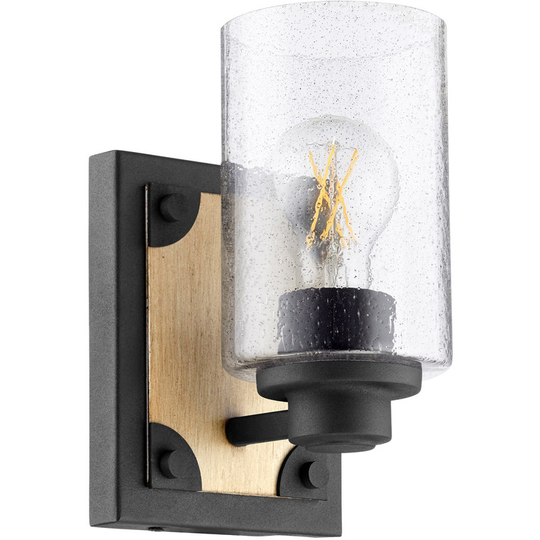 Quorum  Wall Mount in Textured Black w/ Driftwood finish 5143-1-69