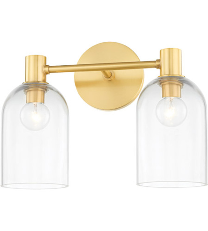 Mitzi 2 Light Bath Sconce in Aged Brass H678302-AGB