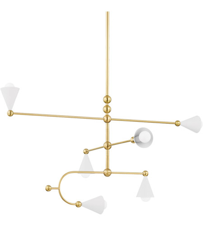 Mitzi 6 Light Chandelier in Aged Brass/Soft White H681806-AGB/SWH